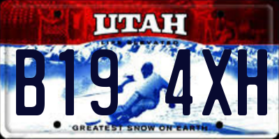 UT license plate B194XH