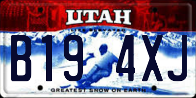 UT license plate B194XJ