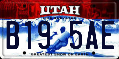 UT license plate B195AE
