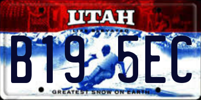 UT license plate B195EC