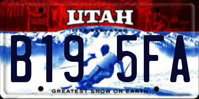 UT license plate B195FA