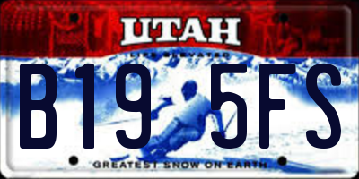 UT license plate B195FS