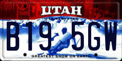 UT license plate B195GW