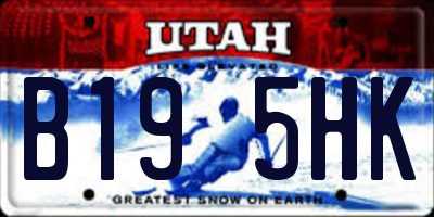 UT license plate B195HK