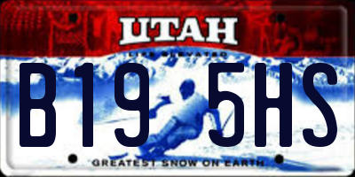 UT license plate B195HS