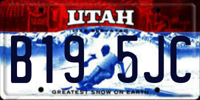 UT license plate B195JC