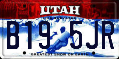 UT license plate B195JR