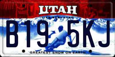 UT license plate B195KJ
