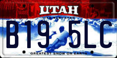 UT license plate B195LC