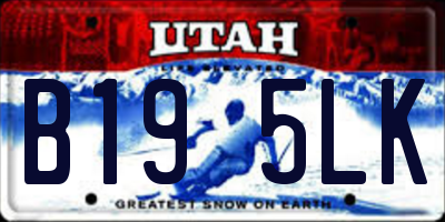 UT license plate B195LK