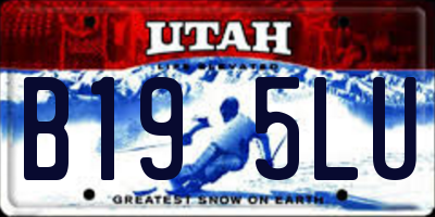 UT license plate B195LU