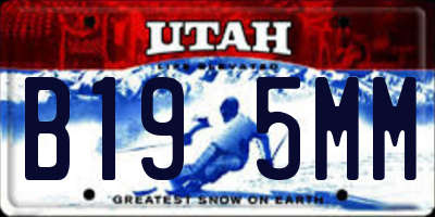 UT license plate B195MM
