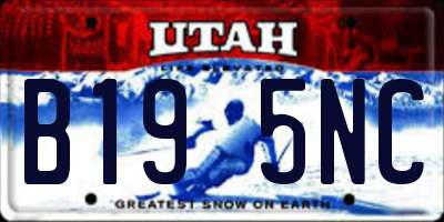 UT license plate B195NC