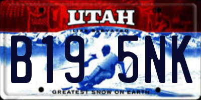 UT license plate B195NK