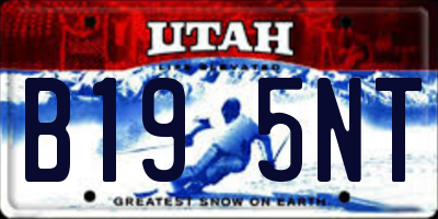 UT license plate B195NT