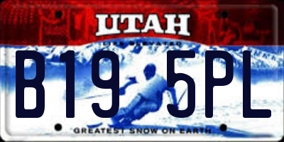 UT license plate B195PL