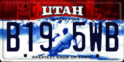 UT license plate B195WB