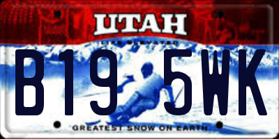 UT license plate B195WK