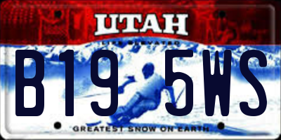 UT license plate B195WS