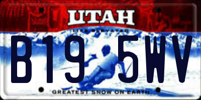 UT license plate B195WV