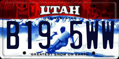 UT license plate B195WW