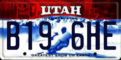 UT license plate B196HE