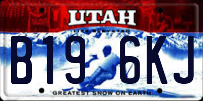UT license plate B196KJ