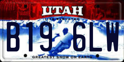 UT license plate B196LW