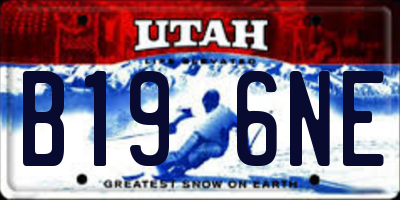 UT license plate B196NE