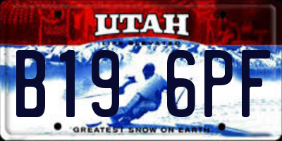 UT license plate B196PF