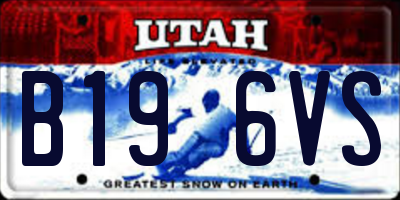 UT license plate B196VS