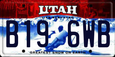 UT license plate B196WB