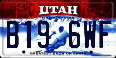 UT license plate B196WF