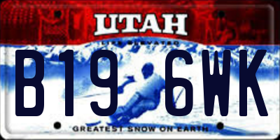 UT license plate B196WK