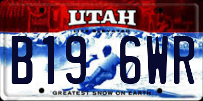 UT license plate B196WR