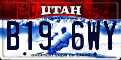 UT license plate B196WY