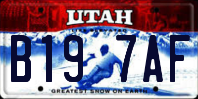 UT license plate B197AF