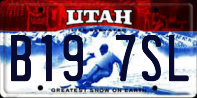 UT license plate B197SL