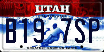 UT license plate B197SP