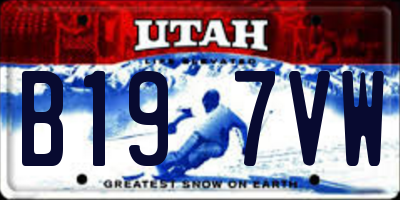 UT license plate B197VW