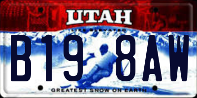 UT license plate B198AW