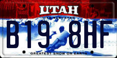 UT license plate B198HF