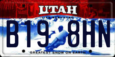 UT license plate B198HN