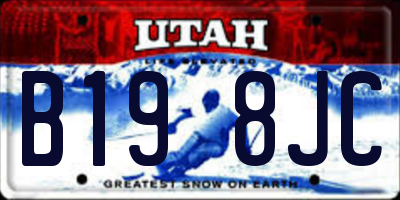 UT license plate B198JC