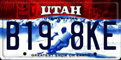 UT license plate B198KE