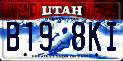 UT license plate B198KI