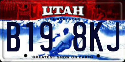 UT license plate B198KJ