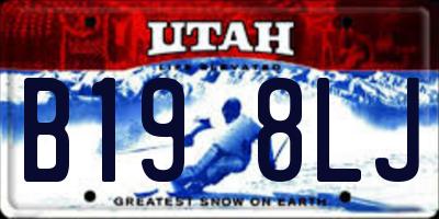 UT license plate B198LJ