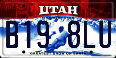 UT license plate B198LU
