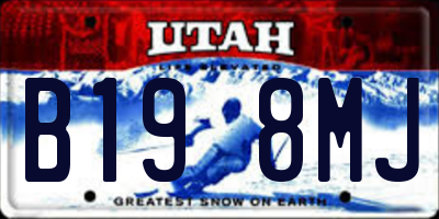 UT license plate B198MJ